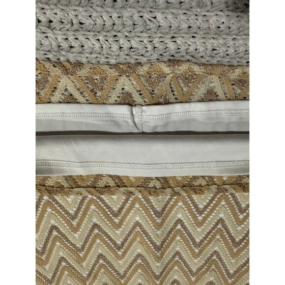 Lilly Pulitzer Jade Chevron Cocktail Dress Geo Lace Womens Size Medium Tan Gold - Picture 8 of 11